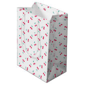Cute Cherry Aesthetic Cherries Pattern White Medium Cadeauzakje (Achterkant Gekanteld)
