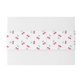 Cute Cherry Aesthetic Cherries Pattern White Uitnodigingen Wikkel (Achterkant Voorbeeld)