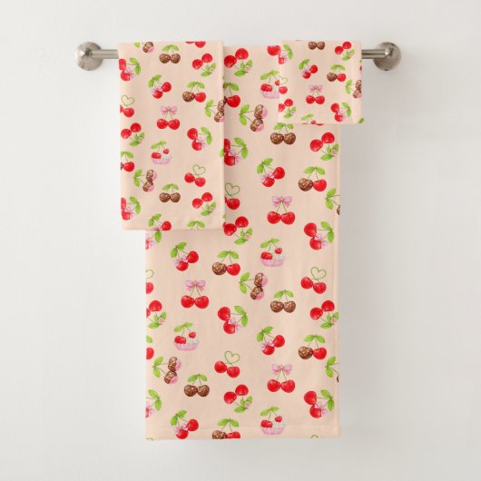 Cute Cherry and Bow Pattern Sweet Aesthetic  (En situation)