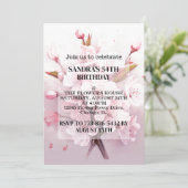Cute Cherry Blossoms Anniversaire Fête Invitations (Debout devant)