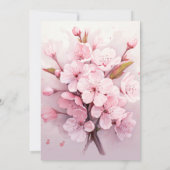 Cute Cherry Blossoms Anniversaire Fête Invitations (Dos)