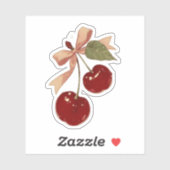 Cute Cherry Bow Aesthetic Sticker (Feuille)
