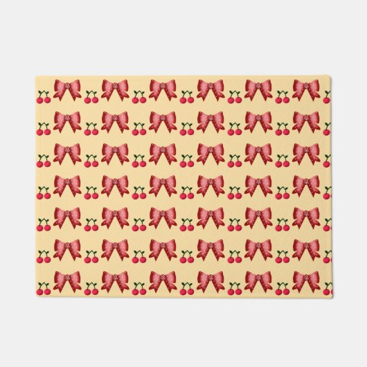 Cute Cherry Bow Seamless Pattern Pink Aesthetic Ka Deurmat (Voorkant)