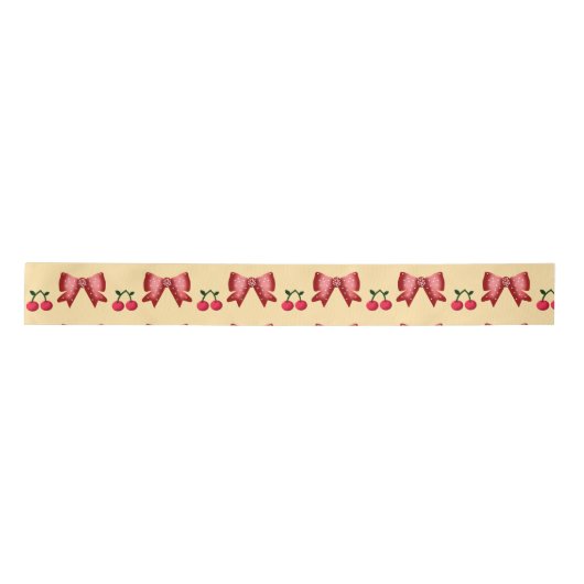 Cute Cherry Bow Seamless Pattern Pink Aesthetic Ka Lint (Voorkant)