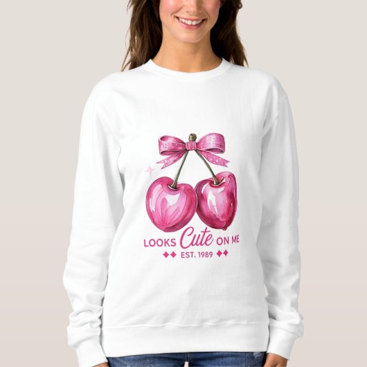 Cute Cherry Bow Sweatshirt – Looks Cute On Me (Devant)