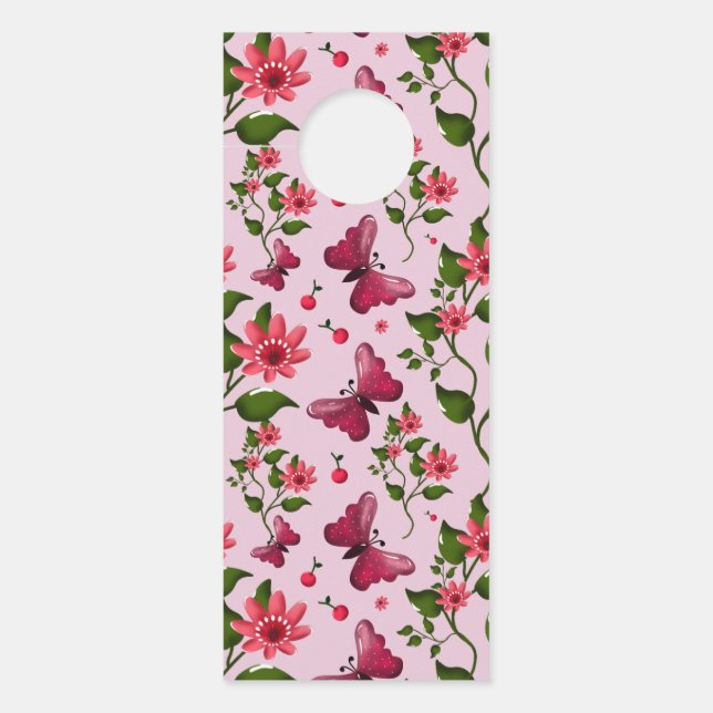 Cute Cherry Butterfly Pattern, Glossy Kawaii Fruit (Voorkant)