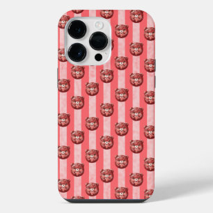 Cute Cherry Chocolate Teddybeer en Streep iPhone 14 Pro Max Hoesje