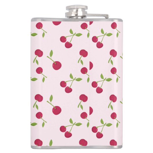 Cute Cherry Coquette Pink Custom Monogram Heupfles (Achterkant)