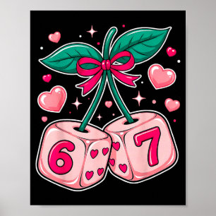 Cute Cherry Dobbelsteen Valentijn Roze Kawaii 67 M Poster