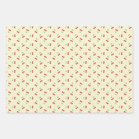 Cute Cherry esthetics Cherries Pattern Modern Inpakpapier Vel (Voorkant 2)