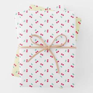 Cute Cherry esthetics Cherries Pattern Modern Inpakpapier Vel