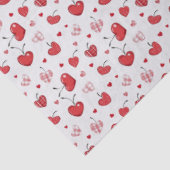 Cute Cherry Hearts Boho Scandinavian Valentine  Tissuepapier (Detail)