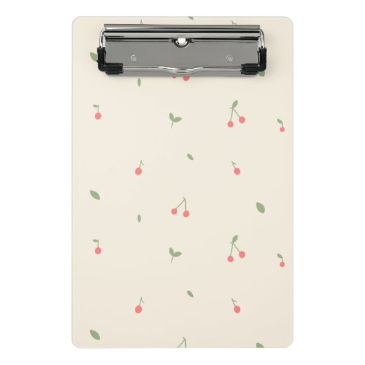 Cute Cherry Pattern – Minimal Fruit Aesthetic Mini Klembord (Voorkant)