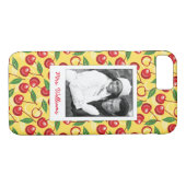 Cute Cherry Pattern | Monogram Case-Mate iPhone Case (Achterkant (Horizontaal))