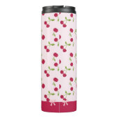 Cute Cherry Print Pattern Coquette Pink Custom Thermosbeker (Achterkant)