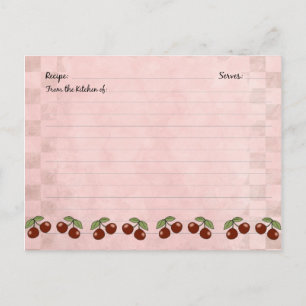 Cute Cherry Recipe Cards Briefkaart