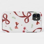Cute Cherry & Red Ribbon Pattern Phone Case (Achterkant (horizontaal))