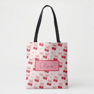 Cute Cherry & Roze Strik Tas Coquette