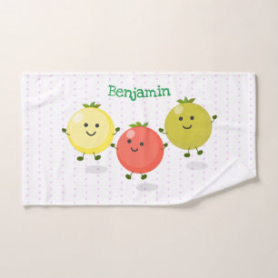 Cute cherry tomaten cartoon illustratie bad handdoek
