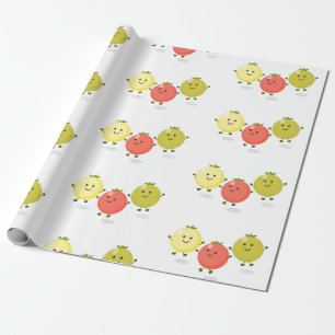 Cute cherry tomaten cartoon illustratie cadeaupapier