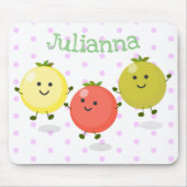 Cute cherry tomaten cartoon illustratie muismat (Voorkant)