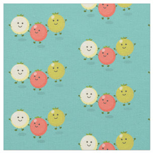 Cute cherry tomaten cartoon illustratie stof
