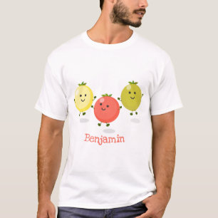 Cute cherry tomaten cartoon illustratie t-shirt