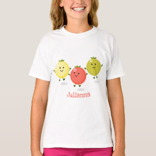 Cute cherry tomaten cartoon illustratie t-shirt