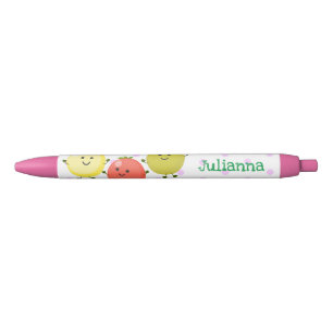 Cute cherry tomaten cartoon illustratie zwarte inkt pen