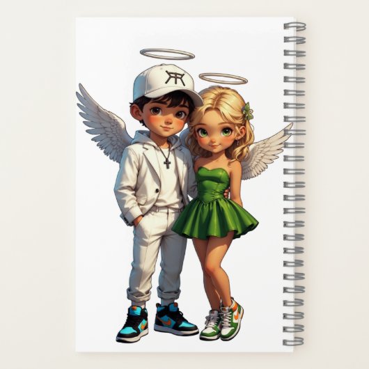 Cute Cherub Angels Spiral Notebook Notitieboek (Achterkant)