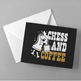 Cute Chess and Coffee Chess Lover Knight Art Briefkaart