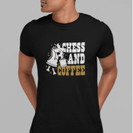 Cute Chess and Coffee Chess Lover Knight Art T-shirt
