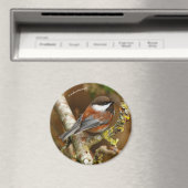 Cute Chestnut Backed Chickadee Songbird in Tree Magneet (Insitu (Vaatwasser))