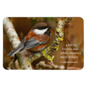 Cute Chestnut Backed Chickadee Songbird in Tree Magneet (Horizontaal)