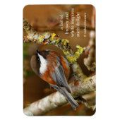 Cute Chestnut Backed Chickadee Songbird in Tree Magneet (Verticaal)