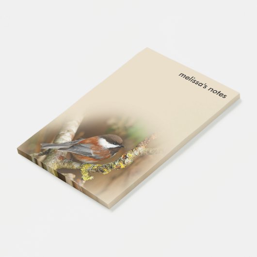 Cute Chestnut Backed Chickadee Songbird in Tree Post-it® Notes (Schuin)