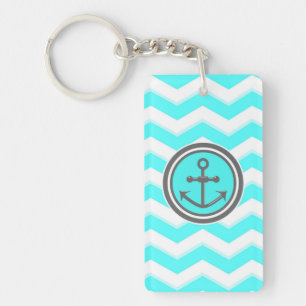 Cute Chevron Anchor Smile Sleutelhanger