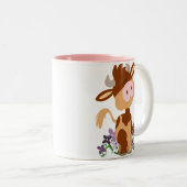 Cute Chevron Cartoon Mug de vache (Devant droit)