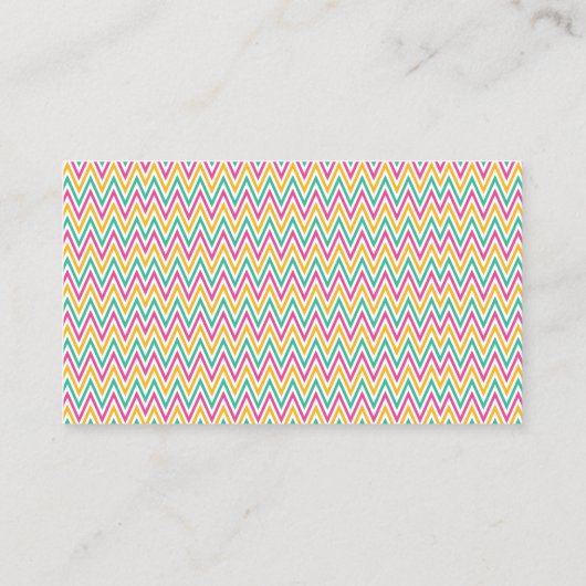 Cute Chevron Pattern Waterverf Apple Book Visitekaartje (Achterkant)