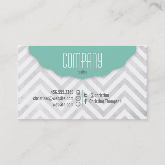 Cute Chevron Professional Visitekaartje (Voorkant)