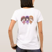 Cute Chibi Anime Girls Trio Women's T-Shirt  (Dos)