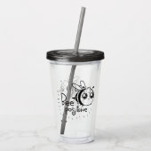 Cute Chibi Bee illustration Quote Acryl Drinkbeker (Achterkant)