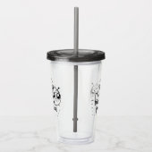 Cute Chibi Bee illustration Quote Acryl Drinkbeker (Rechts)