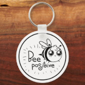 Cute Chibi Bee illustration Quote Sleutelhanger (Voorkant)