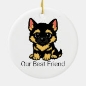 Cute Chibi Duitse Herdershond Puppy Baby Ornament (Achterkant)