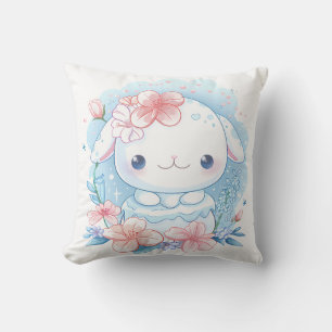 Cute Chibi Konijn Illustratie Kussen