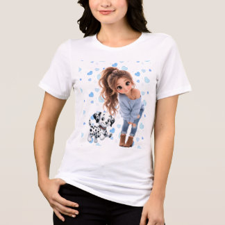 Cute Chibi Meisje & Puppy T-Shirt