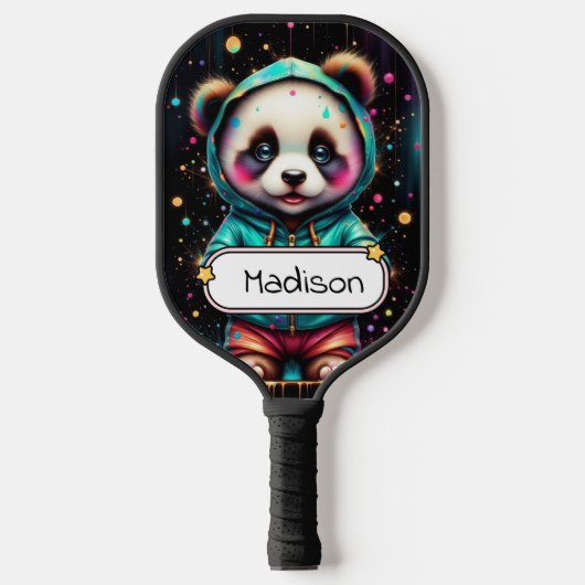 Cute Chibi Panda Customizable Pickleball Paddle (Voorkant)