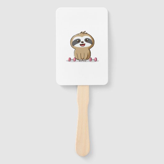 Cute Chibi Sloth Workout � Funny Kawaii Gym Animal Handwaaier (Voorkant)