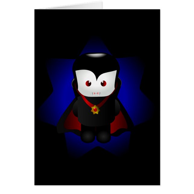Cute Chibi Vampire Card - Donkere achtergronden (Voorkant)